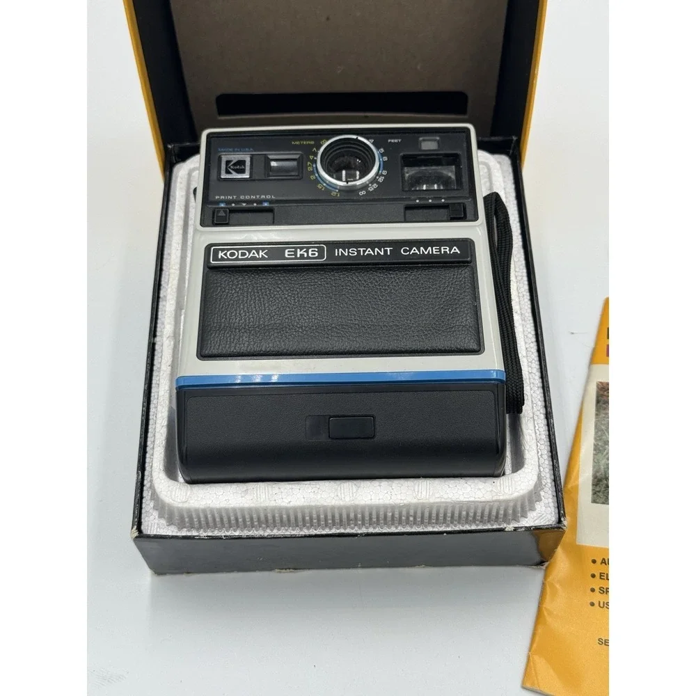 Vintage 1976 Kodak EK6 Instant Camera with Original Box & Manual - Untested